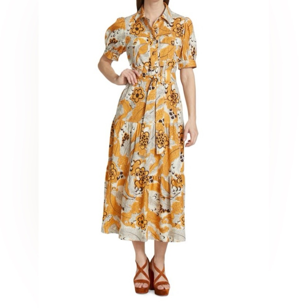 10 Crosby Derek Lam‎ 8 Buffy Utility Dress Multi Midi Length Linen-Blend Pockets - Picture 14 of 15
